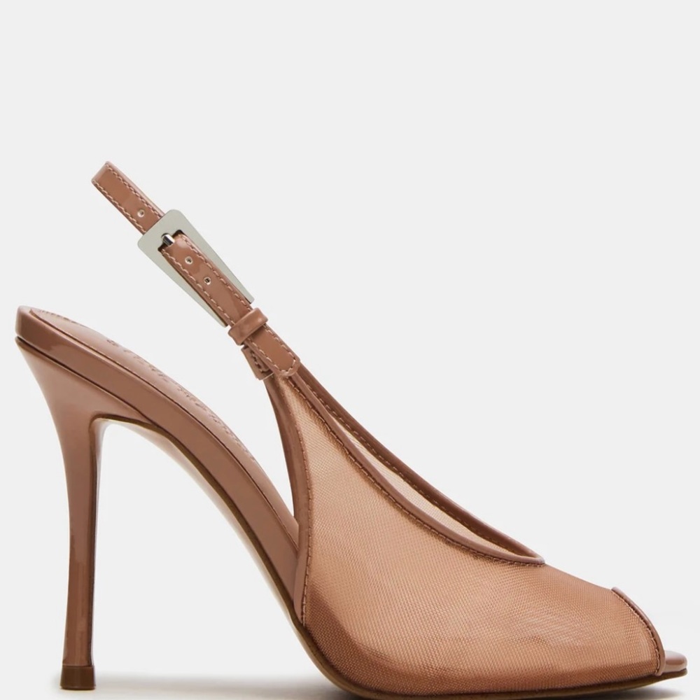 Steve Madden Tan Peep-Toe Slingback Heels
